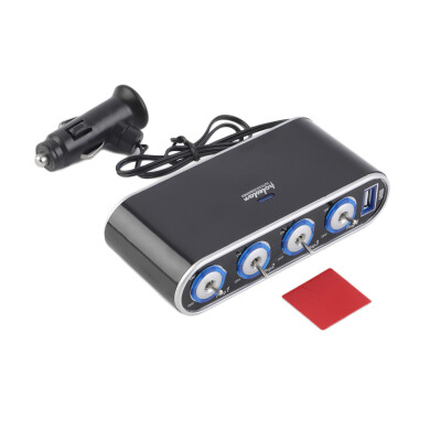 

Car Cigarette Lighter Socket Splitter 12V/24V With USB LED Light Switch