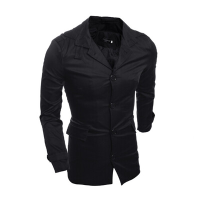 

Zogaa New Men's Wind Coat Fashion Single-breasted Stand Collar