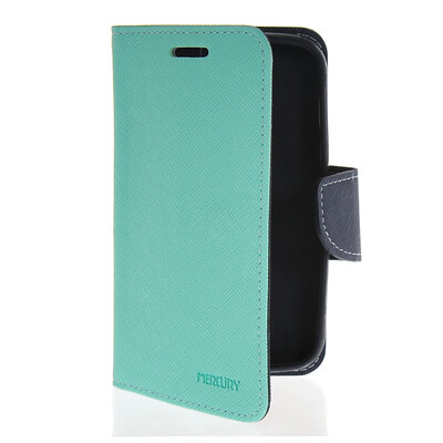 

MOONCASE Classic cross pattern Leather Side Flip Wallet Card Pouch Stand Soft Shell Back Case Cover for Motorola Moto E Azure