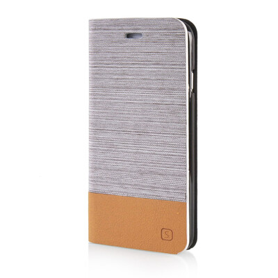 

MOONCASE Canvas Design Leather Side Flip Wallet Pouch Stand Shell Back ЧЕХОЛ ДЛЯ Apple iPhone 6 ( 4.7 inch ) Light Brown