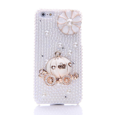 

Mixed Pattern Beautiful Rhinestone Series Hard Case Cover For Apple iPhone 5 5S PEARL PUMPKIN CAR