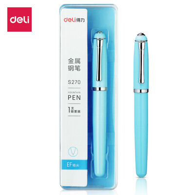 

Deli deli EF dark tip fat series series posture pen pen metal posture training ink pen light green S270