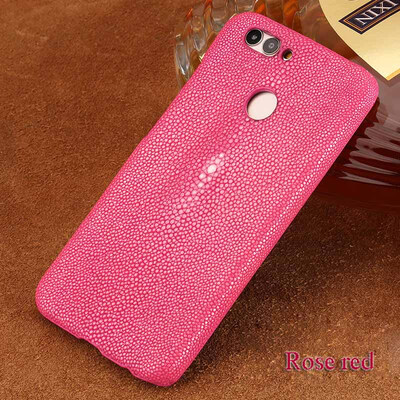 

Genuine Leather Phone Case For Huawei Nova 2 Case Natural Pearl Fish Skin Back Cover For P10 P20 Plus Case