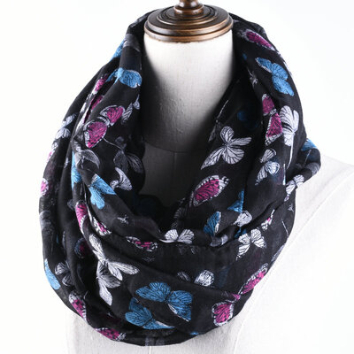 

Guttavalli Nice Women Soft Butterfly Ring Scal Summer Chevron Printing Animals Loop Scarf Viscose Stripes Геометрическая бесконечная кожа