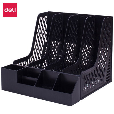 

Deli 789 thick type with pen holder quad file box file basket file column file holder black