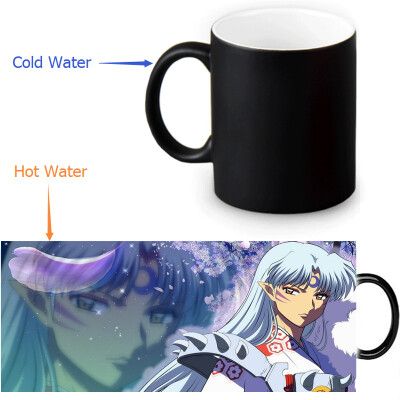 

Inuyasha 350ml/12oz Heat Reveal Mug Color Change Coffee Cup Sensitive Morphing Mugs Magic Mug Milk Tea Cups