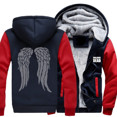 

2018 New USA size raven wings Game of Thrones Direwolf Ghost House of Stark Winter is Coming Jacket Sweatshirts Thicken Hoodie Zip