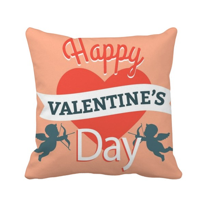 

Happy Valentines Day Heart Angel Square Throw Pillow Insert Cushion Cover Home Sofa Decor Gift