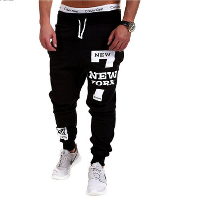 

2016 Free Shipping Fashion Casual Leeter Printing men Pants Skinny Joggers Hip Hop Sport Harem Baggy Casual Pants plus size 3XL