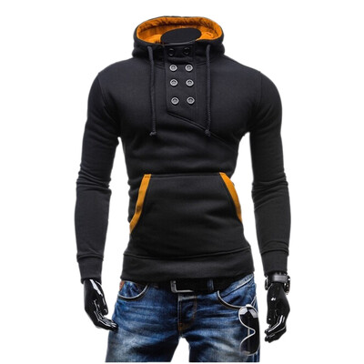 

Zogaa New Mens Hoodie Double-breasted Short Slim
