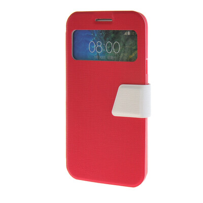 

MOONCASE View window Leather Wallet Flip Stand Pouch чехол для Samsung Galaxy E7 Hot pink