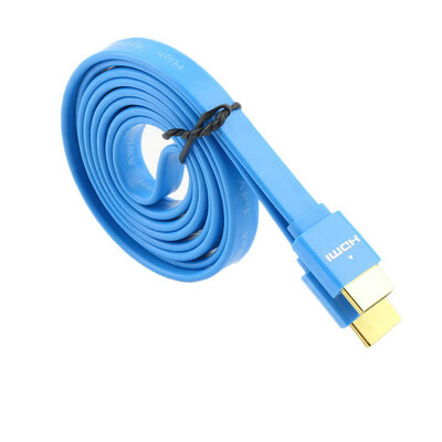 

Flat Noodle HDMI Cable HighSpeed For HDMI 3D DVD HDTV 15m 3m 5m blue 15m
