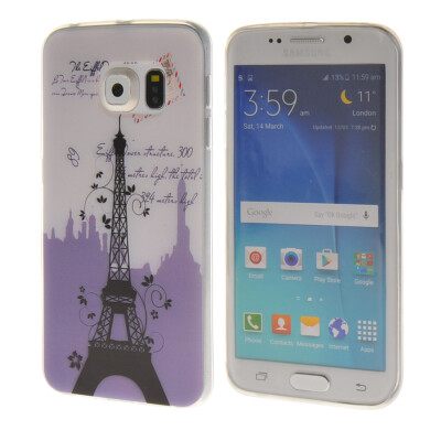 

MOONCASE Eiffel Tower Pattern Soft Silicone Gel TPU Flexible Shell Protective Case Cover for Samsung Galaxy S6 Edge a03