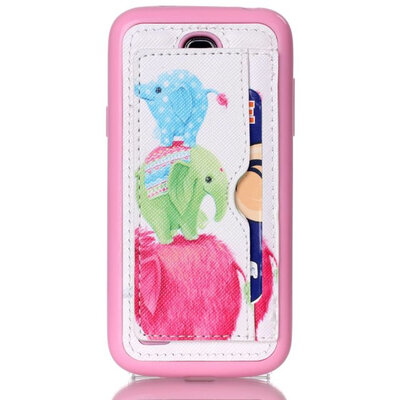 

мити S4 мини - анти - Skid мягкой пу + тпу кожи для Samsung Galaxy S4 мини - i9190 мобильного телефона защитные кожаный чехол карты стоят