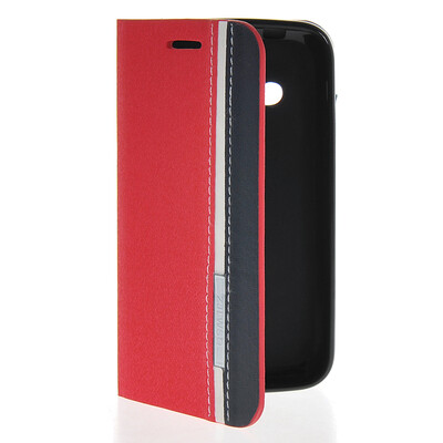

MOONCASE Business style Leather Side Flip Wallet Card Slot Pouch Stand Back чехол для Samsung Galaxy Ace NXT G313H Red