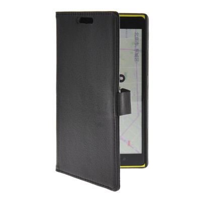 

MOONCASE Slim Leather Flip Wallet Card Pouch with Kickstand Shell Back ЧЕХОЛ ДЛЯ Nokia Lumia 1520 Black