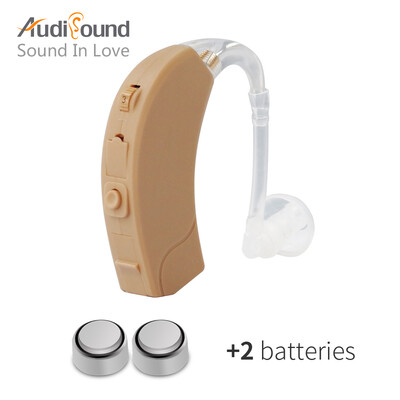 

Audisound 2018 New Hearing Aid Mini Device Amplifier Digital Hearing Aids Best Sound Amplifier In Ear with 2xA675 Battery
