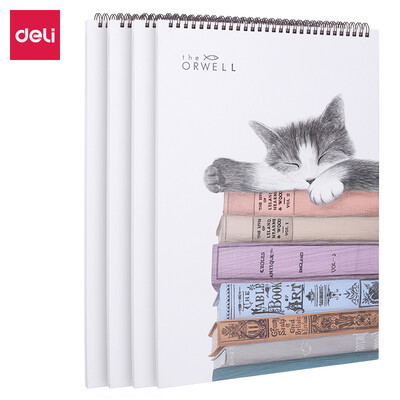 

Deli deli 8K40 page professional art paper painting special top flip spiral sketchbook sketch 73605