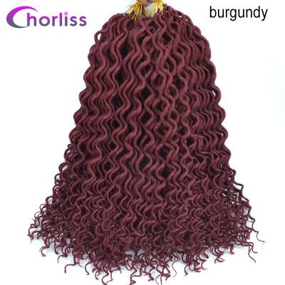 

Chorliss 18Inches FauxLocs Curly Crochet Braids Synthetic Crochet Hair Extensions Pure Color Braiding Hair Bundles 6