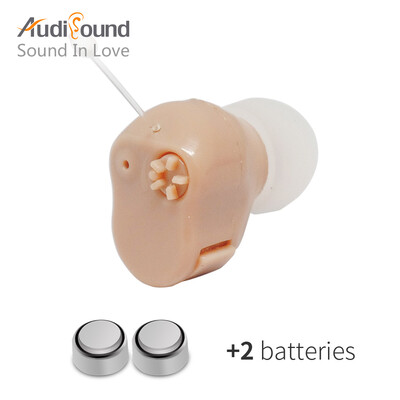 

Audisound Mini Hearing Aids Sound Amplifier Ear Volume Adjustable Hearing Aid Portable Small Mini Invisible with 2xAG3 Battery