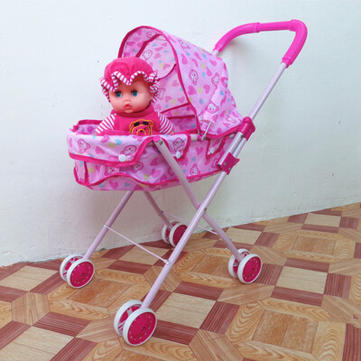 

Baby Educational Pretend Play Складные детские коляски с куклами Walkers Pushchair Pram Furniture Toys Set Gift