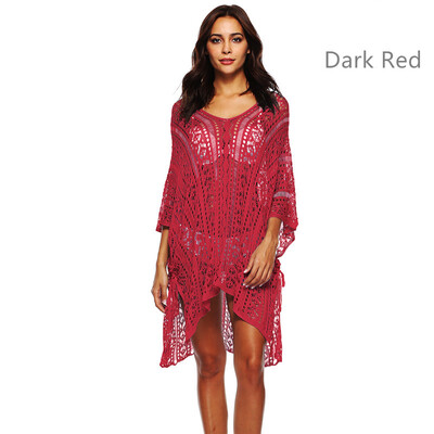 

Sexy Hollow V-neck Wide Sleeve Dress Beach Sun Blouse 15 colors