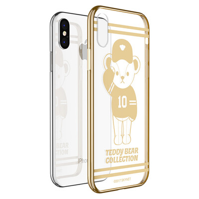 

Teddy Collection Apple x Mobile Shell iPhonex10 Cover Electroplating Transparent Silicone Soft shell Teddy Baseball Player
