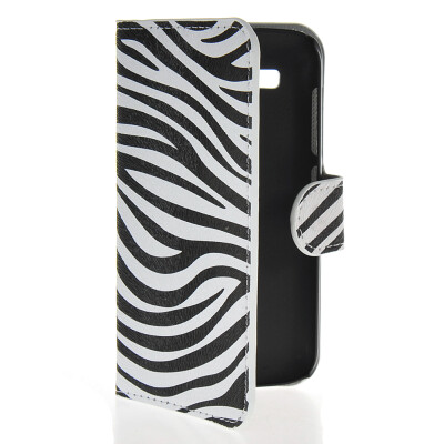 

MOONCASE Zebra style Leather Side Flip Wallet Card Slot Stand Pouch чехол для Huawei Ascend Y520