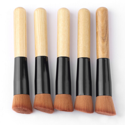 

New Makeup Tools Head Brush Powder Foundation Brush Bamboo Handle Brush Wood & Black