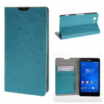 

MOONCASE ЧЕХОЛ ДЛЯ Sony Xperia Z3 Compact ( Z3 Mini ) Leather Wallet Flip Card Holder Bracket Back Pouch Blue 01