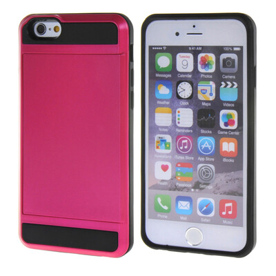 

MOONCASE ЧЕХОЛ ДЛЯ iPhone 6 / 6S (4.7") Soft Silicone Gel TPU Skin With Card Holder Protective Hot pink