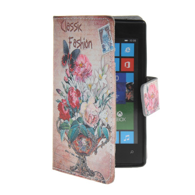 

MOONCASE Pattern Style Leather Side Flip Wallet Card Slot Pouch Stand Shell Back ЧЕХОЛ ДЛЯ Nokia Lumia 520