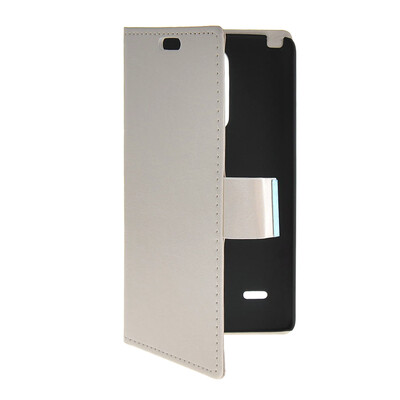 

MOONCASE Slim Leather Side Flip Wallet Card Slot Pouch with Kickstand Shell Back чехол для LG G3 Stylus / D690 White