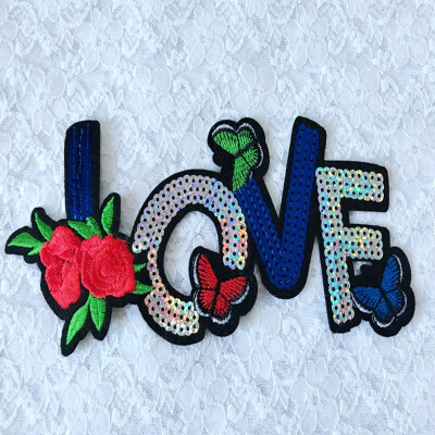 

trim letter log patches multicolored embroidery lace applique DIY accessory