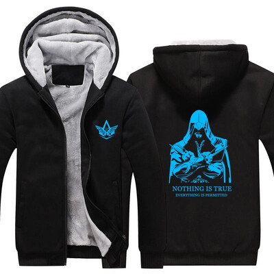 

2018 Game Luminous pattern Thicken Hooded Zipper Coat Jacket Sweatshirt USA SIZE free shipping Hoodies