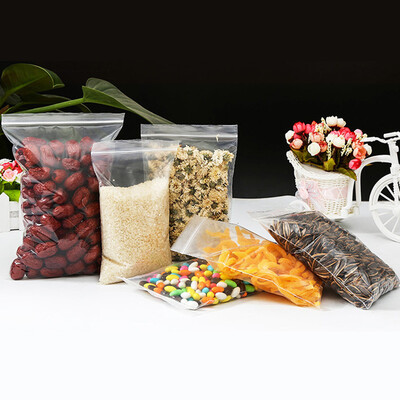 

Youjialiangpin Transparent red edge ziplock bag sealed bag food packaging bag sealing pocket PE bag 2028CM 200