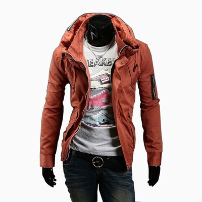 

Zogaa Double Collar Casual Pure Color Slim Men's Jacket