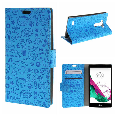 

MOONCASE LG G4 Beat G4S ЧЕХОЛ ДЛЯ Leather Flip Wallet Card Slot Bracket Back Blue