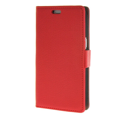 

MOONCASE Litch Skin Leather Card Slot Wallet Bracket Back чехол для Samsung Galaxy J1 Red