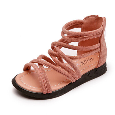 

2018 New Fashion Children Shoes Leather Girl Sandals Flats Beach Sandals Ship On Princess Shoes Kids Flat Sandals Baby Shoes