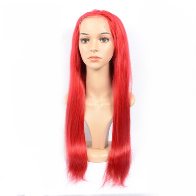 

Osolovely Red Color Full Lace Human Hair Wigs Straight Glueless Brazilian Virgin Hair Full Lace Wigs Pre Plucked