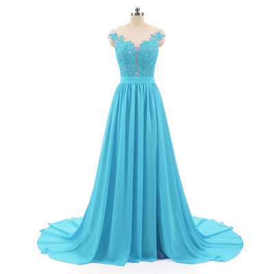 

Beach Wedding Dresses 2018 A-Line Side Slit Elegant Lace Appliques Chiffon Plus Size Wedding Bridal Gowns Dress Vestido De Noiva