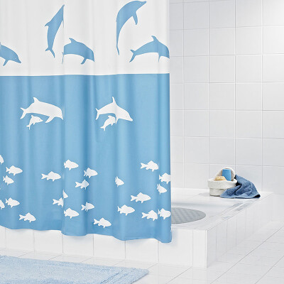 

[Jingdong supermarket] Reid RIDDER shower curtain dynamic dolphin series waterproof mold / environmental protection EVA material shower curtain 180 * 200cm blue 32333