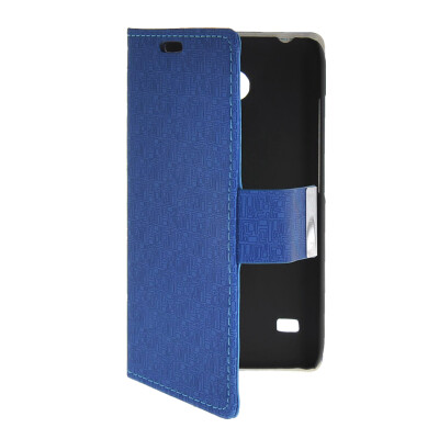 

MOONCASE Slim Leather Side Flip Wallet Card Slot Pouch with Kickstand Shell Back чехол для Huawei Ascend Y550 Blue