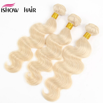 

Ishow 2018 Hair Hot Selling Brazilian Body Wave Human Hair Weft 613 Blonde Hair 3 Pcs Lot Human Hair Weave Bundles Free Shipping