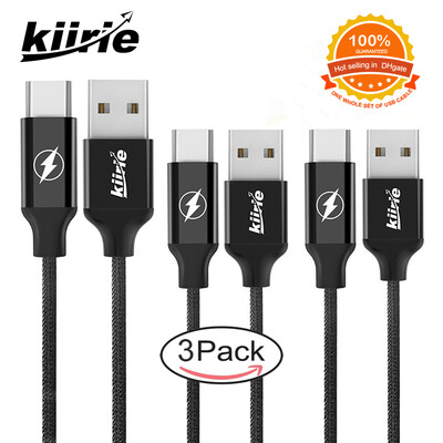 

3 Pak Hi-kwaliteit TYPE-C Datakabel USB Quick Opladen 1x1 m 2x2 m duurzaam Nylon Voor Huawei en C Apparaten