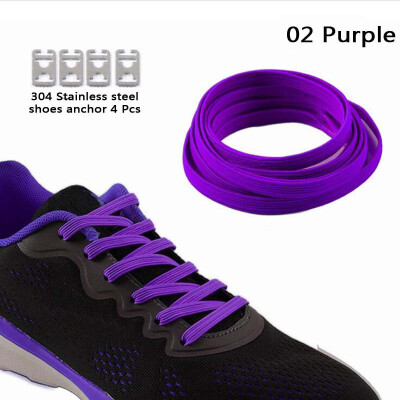 

JUP 3 Pairs Lazy Not Tie Shoelaces Metal Fashion Simple&Convenient Buckle Elastic Polyester Rubber Laces Sports Shoes Rope