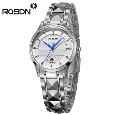 

luxury brand ROSDN lovers watches Women Wrist Watch Men couple Quartz Watch Stainless steel waterproof clock relogio masculino