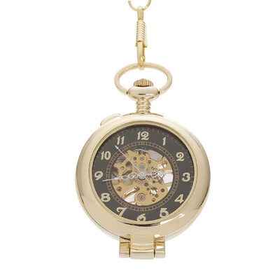 

ORKINA W116 Retro Stainless Steel Manual Mechanical Pocket Watch - Gold Black