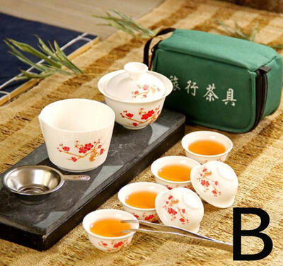 

11pcs Set Chinese Travel Kung Fu Tea Set Ceramic Portable Teacup Porcelain Service Gaiwan Tea Cups Mug of Tea Ceremony Teapot